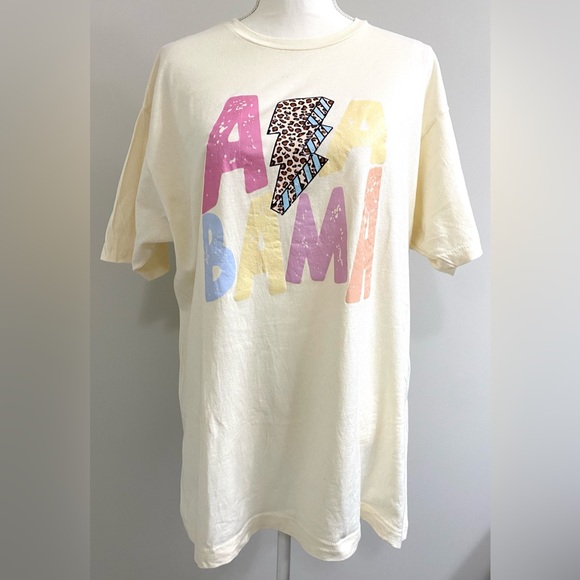 Tultex Womens XL Yellow MultiColor Alabama ShortSleeve Tee Collegiate Streetwear - Picture 12 of 12